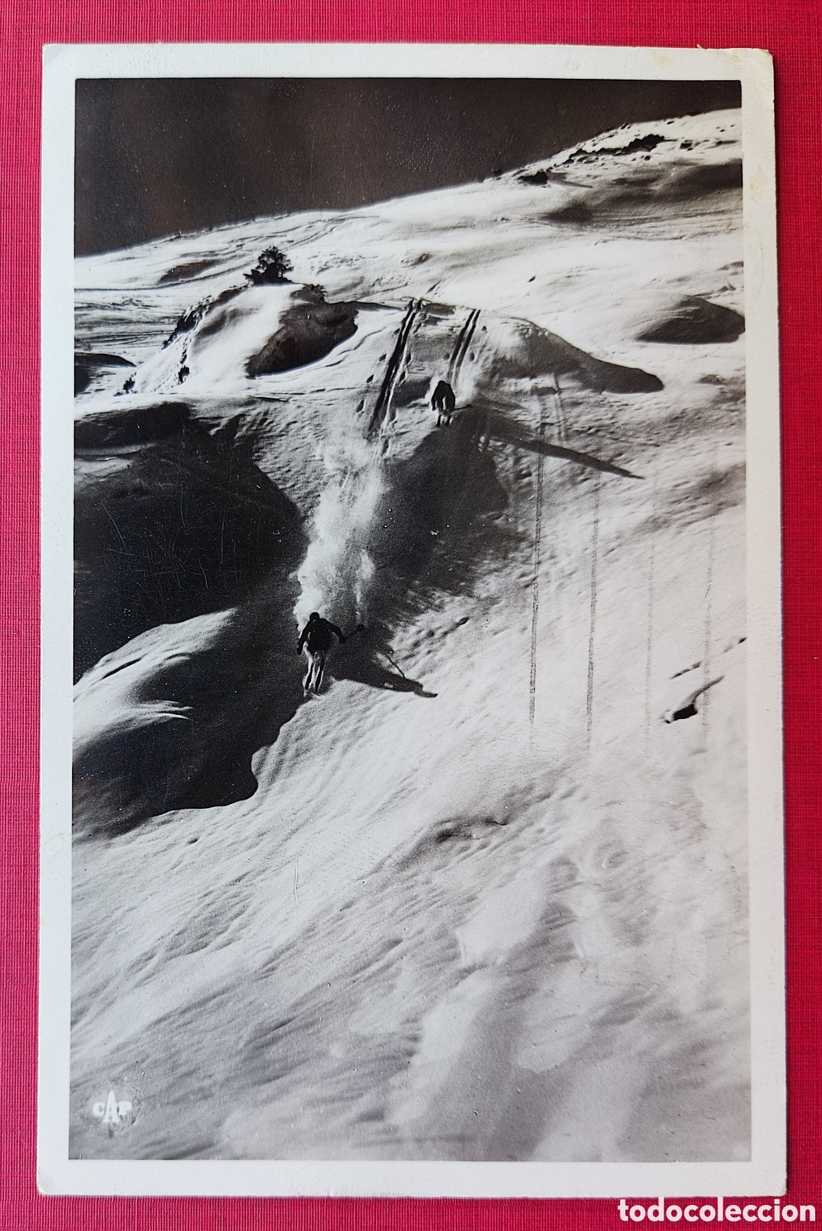 Postcards: CHAMONIX DESCENTE SKI MONTBLANC ANCIENNE CARTE POSTALE POSTAL FOTOGR&Aacute;FICA FRANCE 1950