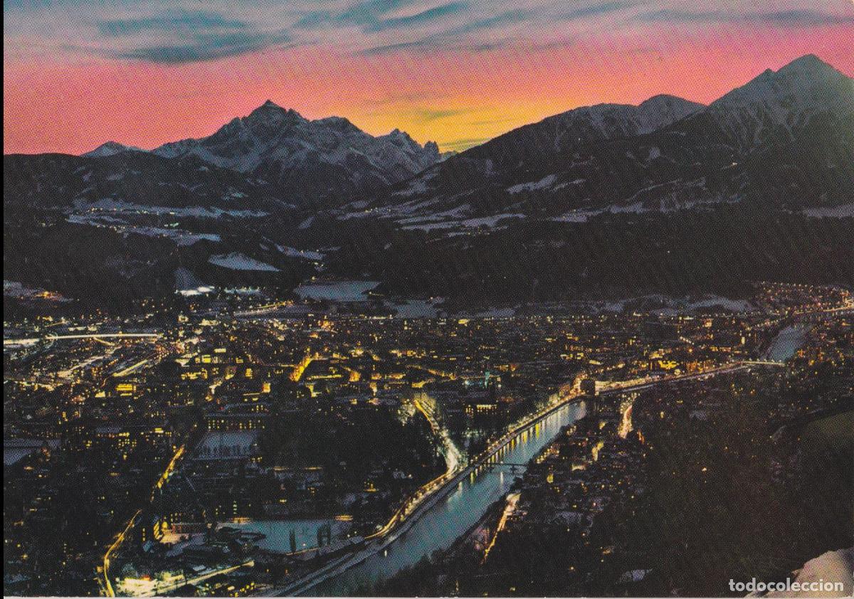 Postales: AUSTRIA, INNSBRUCK, PANOR&Aacute;MICA DESDE THE HUNGERBURG - FOTO RISCH - ESCRITA