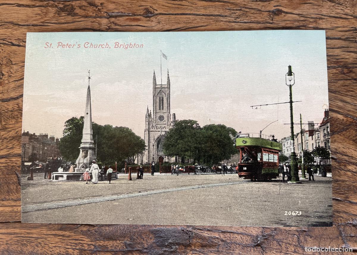 Postkarten: ca. 1910 Post Card Brighton St. Peters Church color good condition