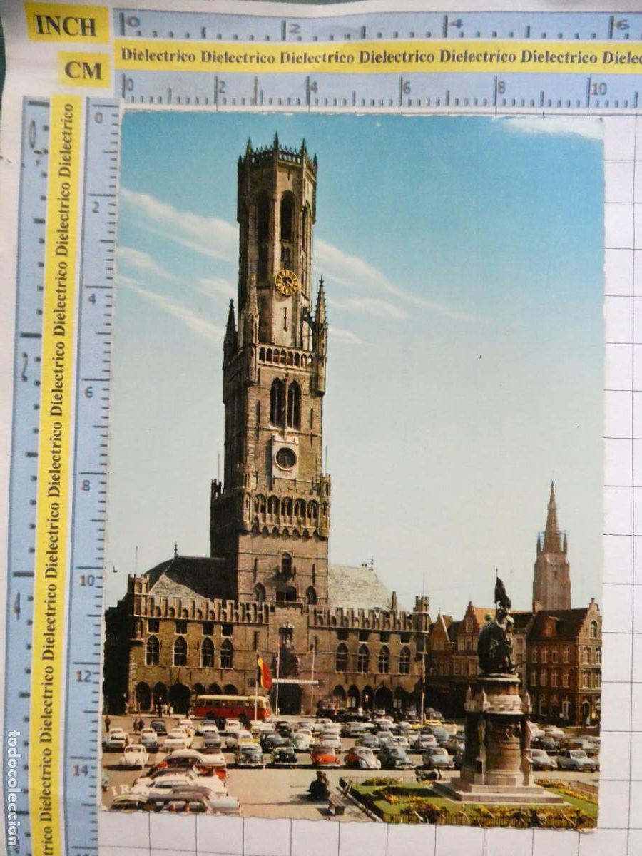 Cartes Postales: POSTAL DE B&Eacute;LGICA. BRUJAS BRUGGE BRUGES. CAMPANARIO COCHES. 2218