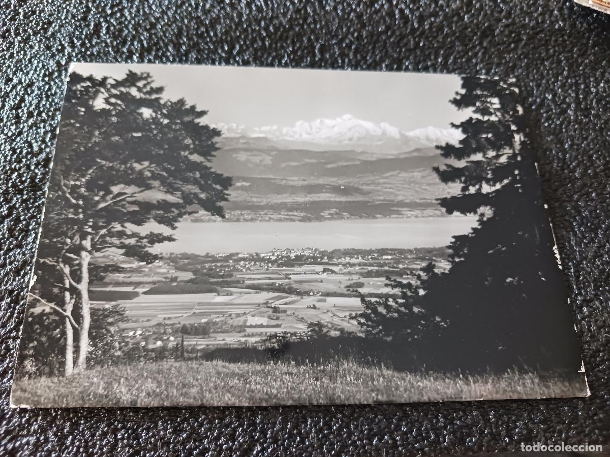 Cartes Postales: le mont blanc et le leman vus de st. cerque, ed. deriaz, circulada 1970