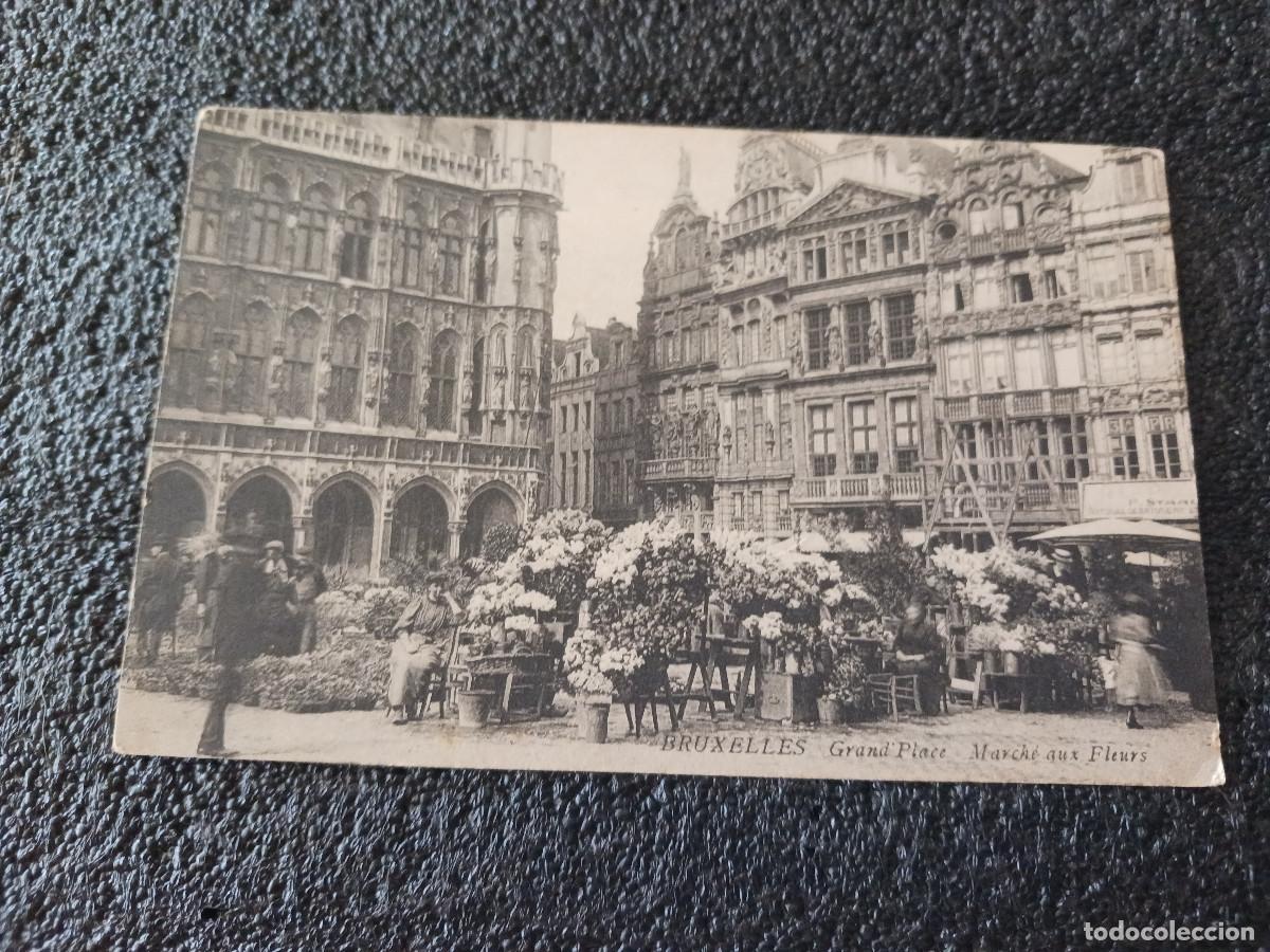 Postcards: bruxelles, grand place - marche aux fleurs