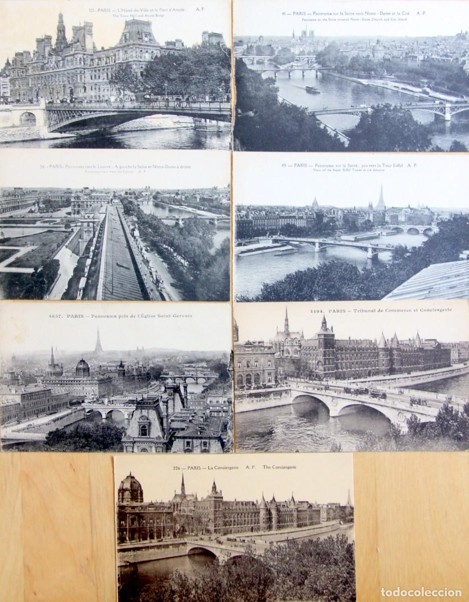 Postales: PARIS: LOTE 7 POSTALES VISTAS DEL SENA A&Ntilde;OS 20