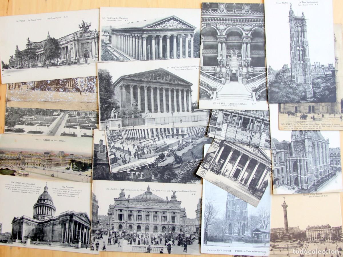 Postales: PARIS: LOTE 18 POSTALES CALLES Y PLAZAS A&Ntilde;OS 20