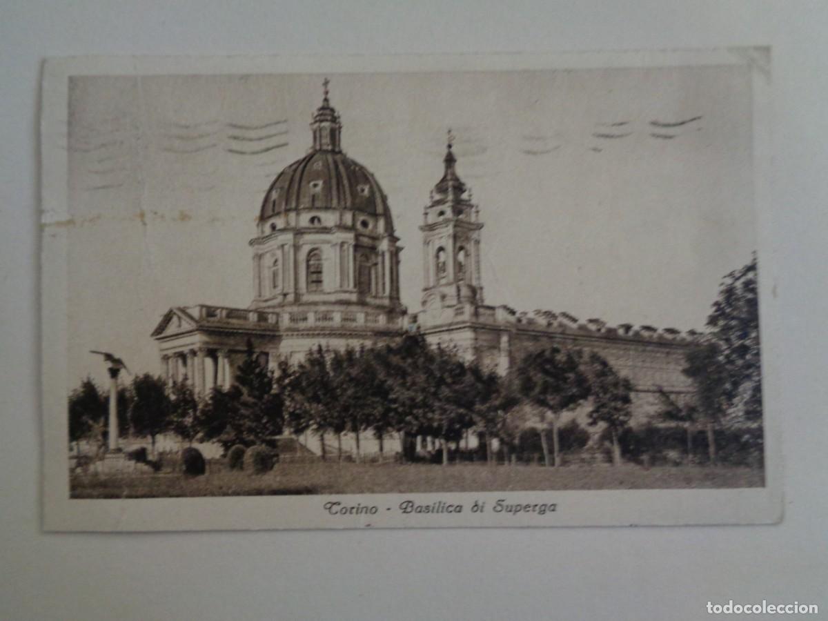 Postkarten: POSTAL DE TURIN ( ITALIA ): BASILICA DE SUPERGA . A&Ntilde;OS 40 , CON CU&Ntilde;O CENSURA