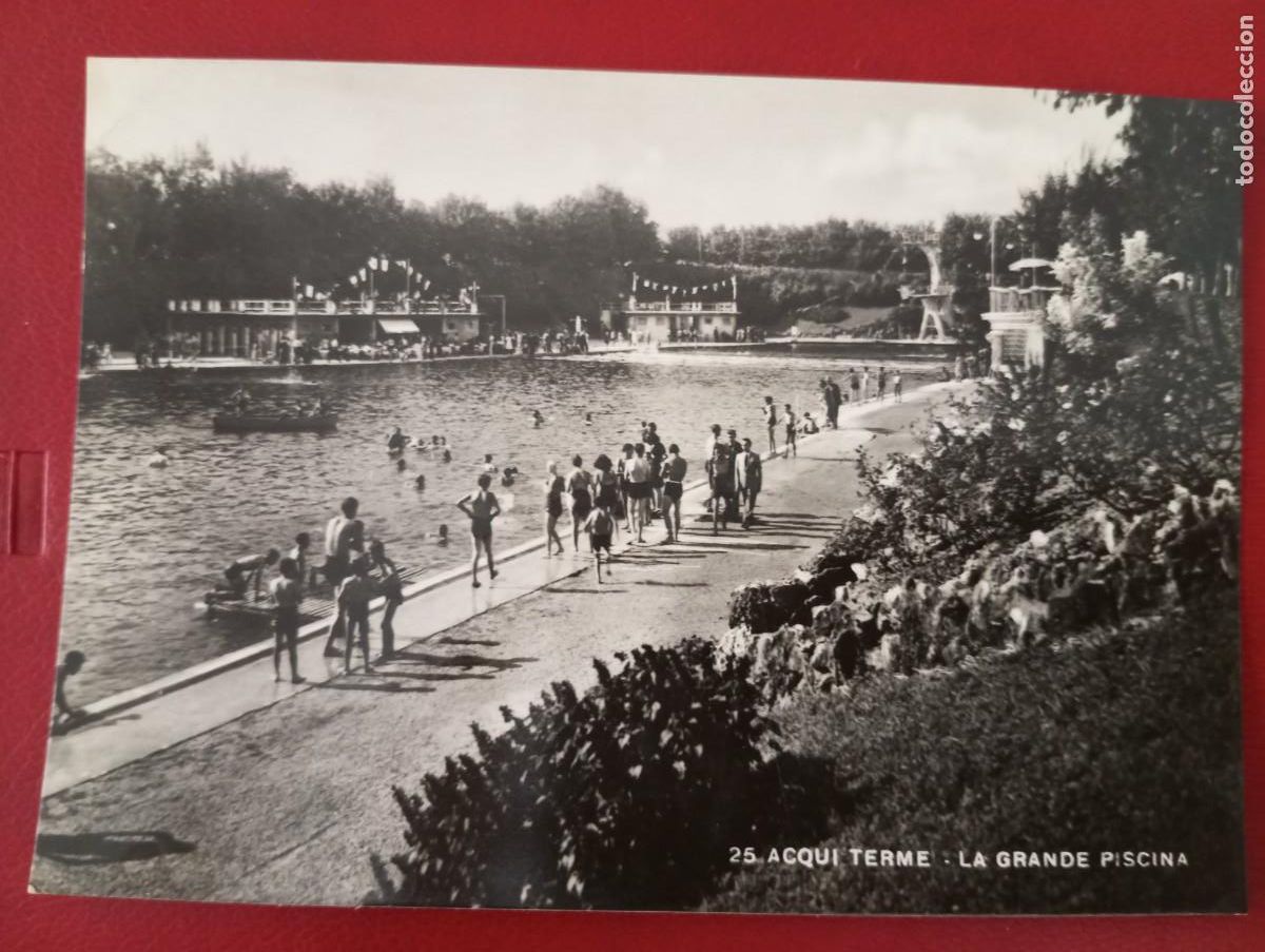 Postcards: ANTIGUA POSTAL ITALIANA,ACQUI TERME, LA GRAN PISCINA, CIRCULADA,