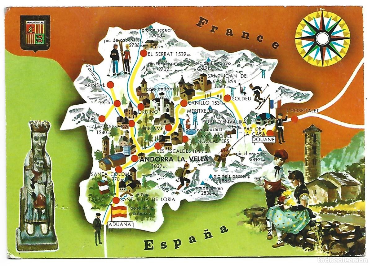 Cartes Postales: MAPA VALLS D&acute;ANDORRA