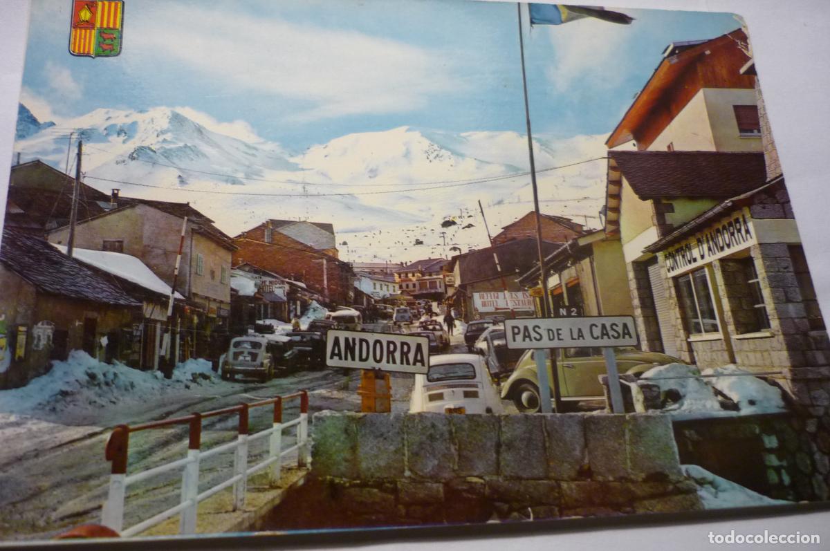 Postales: postal andorra pas de la casa frontrera coches - Foto 1