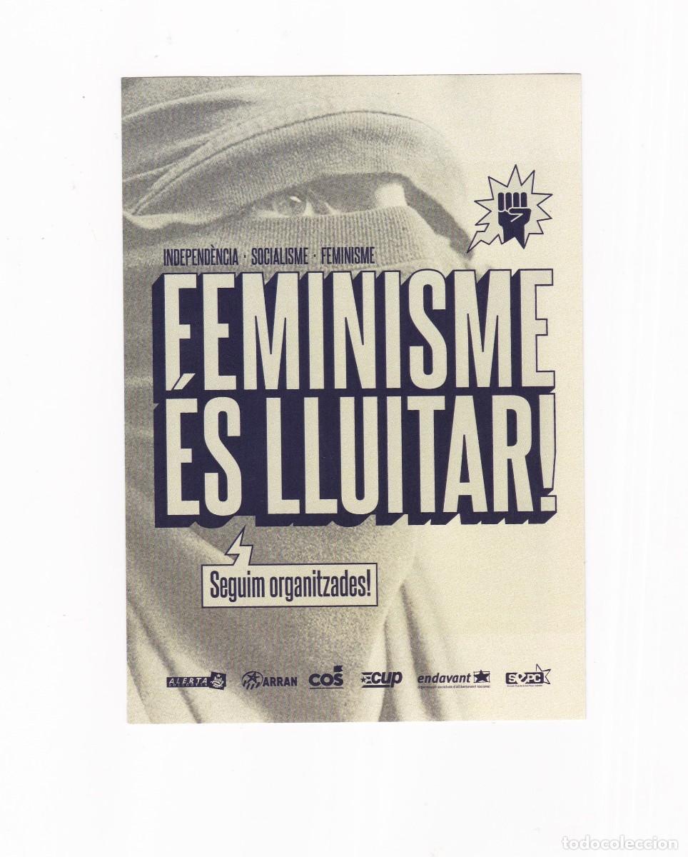 Postales: PEGATINA POLITICA FEMINISME ES LLUITAR SEGUIM ORGANITZADES
