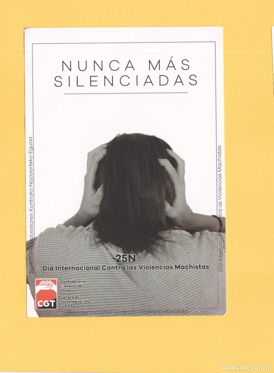 Postales: PEGATINA POLITICA NUNCA M&Aacute;S SILENCIADAS ( CGT )