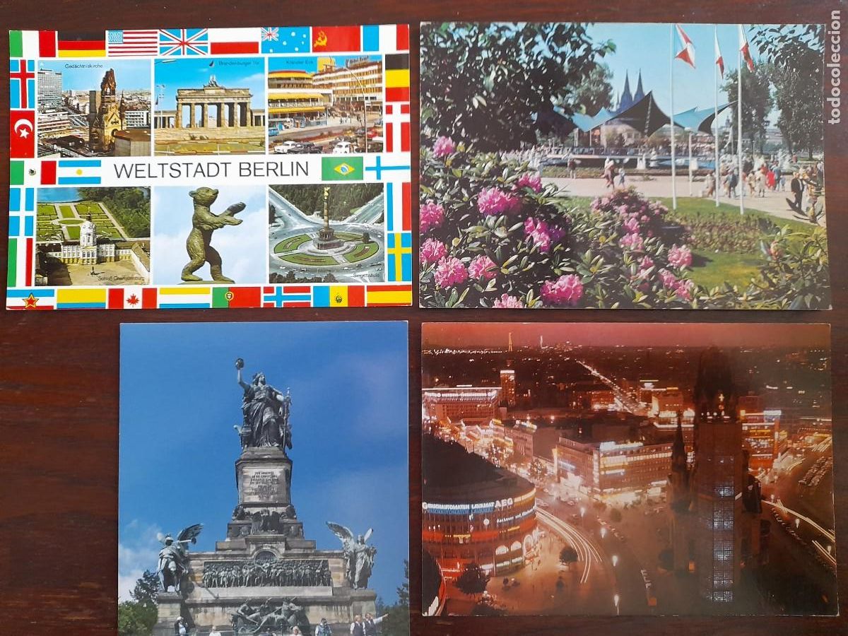 Cartes Postales: Una postal colaig im&aacute;genes Berlin en Alemania, Colonia o Rudesheim am Rhein 4 tarjetas a elegir