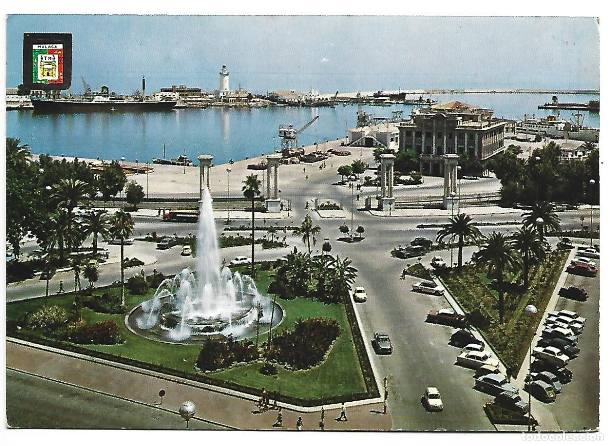Postcards: PLAZA DE LA MARINA Y PUERTO / MARINA SQUARE AND HARBOUR.- MALAGA