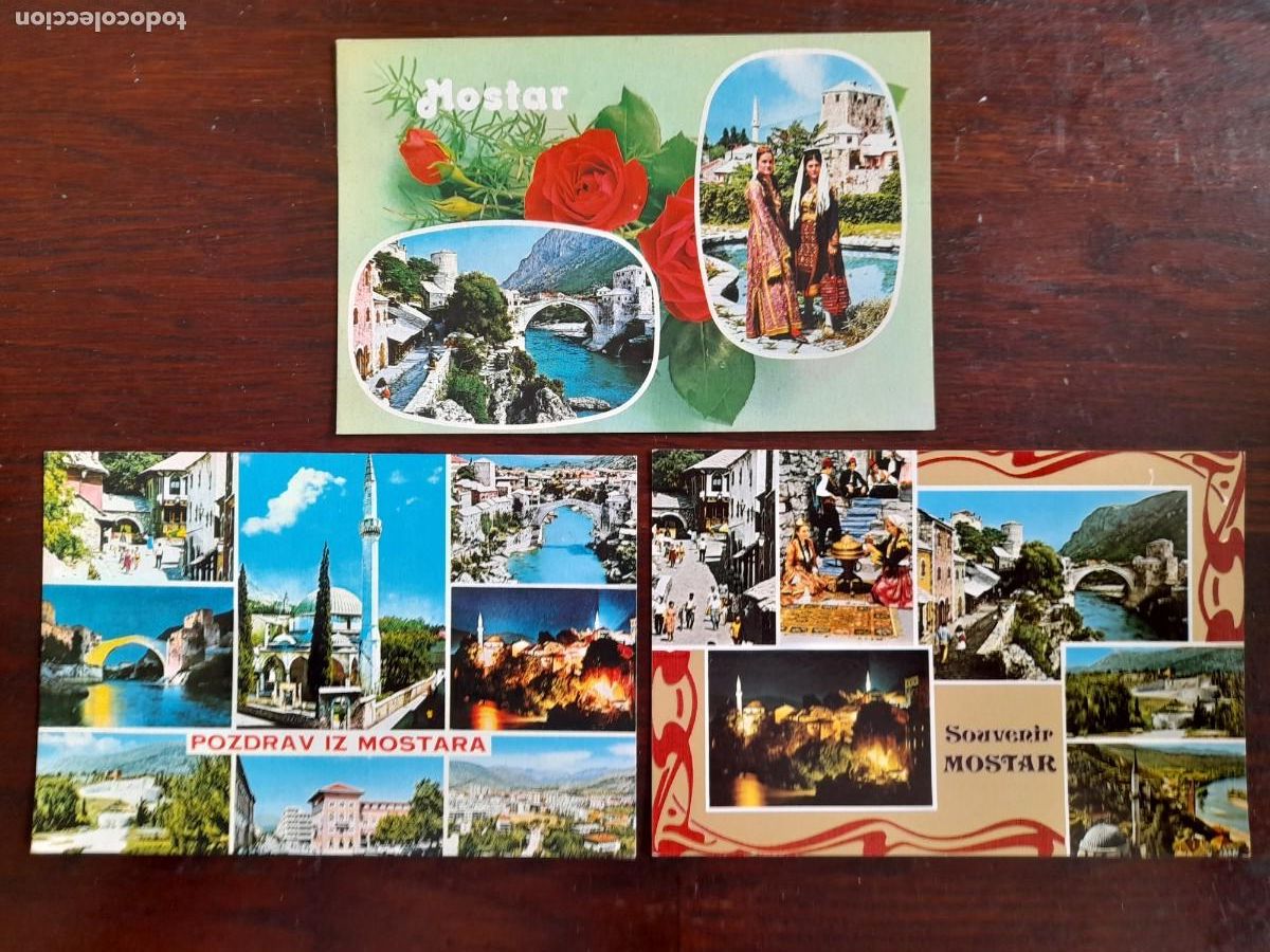 Postales: Una postal recuerdo Mostar trajes regionales y puente viejo Bosnia Herzegovina 3 tarjetas a elegir