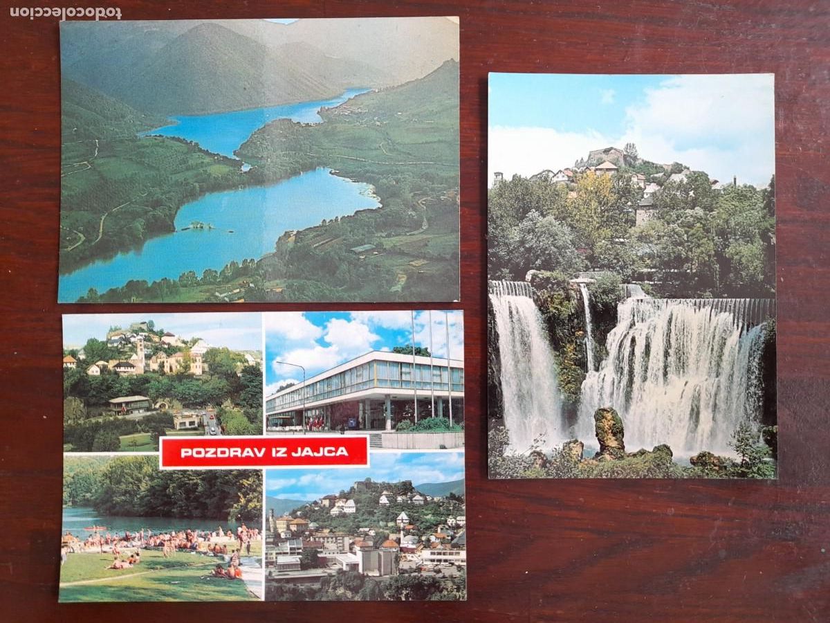 Cartes Postales: Una postal vistas al lago y cascada del Pilva en Jajce Bosnia Herzegovina, 3 tarjetas a elegir