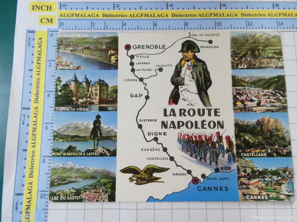 Postcards: POSTAL DE FRANCIA. PLANO MAPA MONUMENTOS TUR&Iacute;STICOS DE LA RUTA DE NAPOLE&Oacute;N. 656
