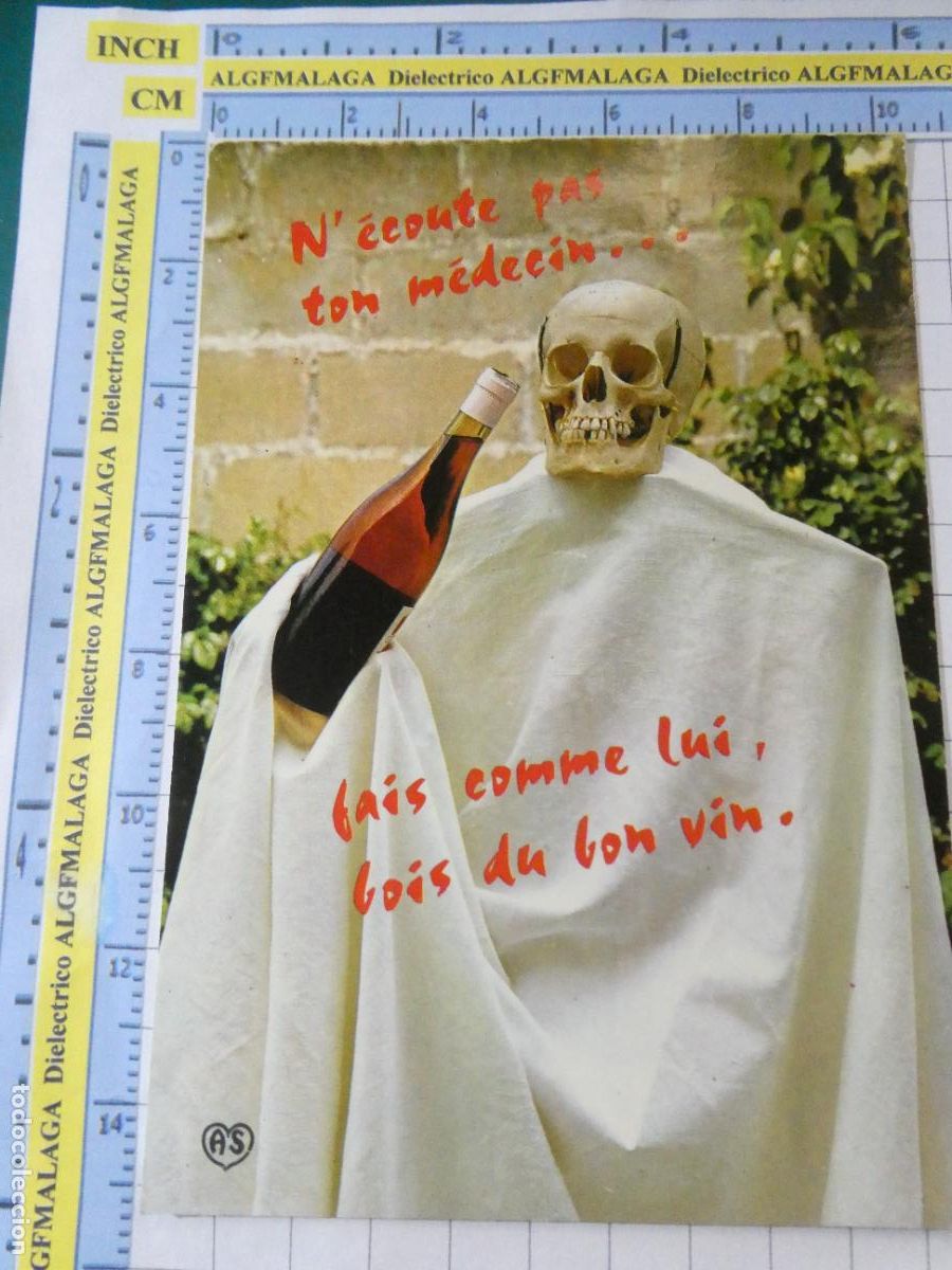 Postais: POSTAL DE FRANCIA. HUMOR FRANC&Eacute;S. VINO MEDICINA CALAVERA. 663