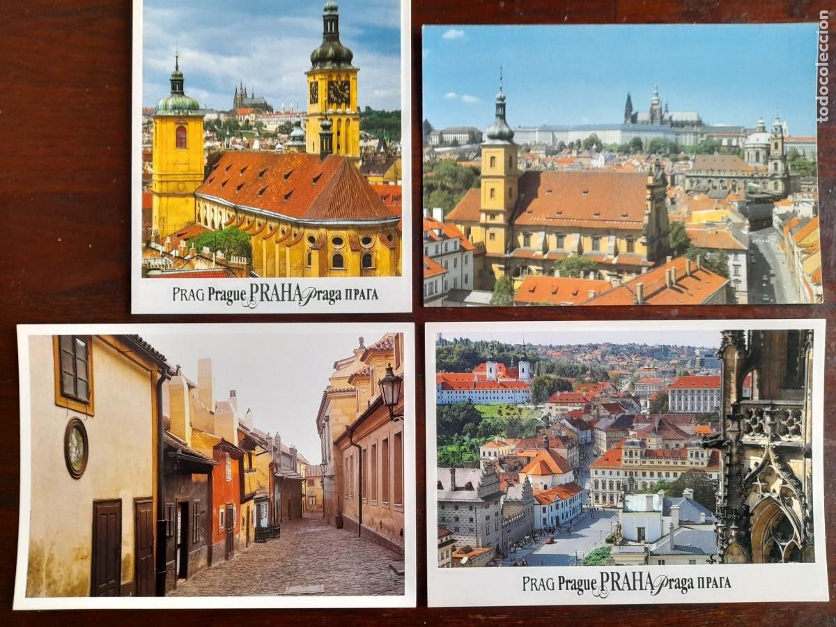 Cartes Postales: Una postal bas&iacute;lica San James y Castillo de Praga Praha Republica Checa 4 tarjetas a elegir