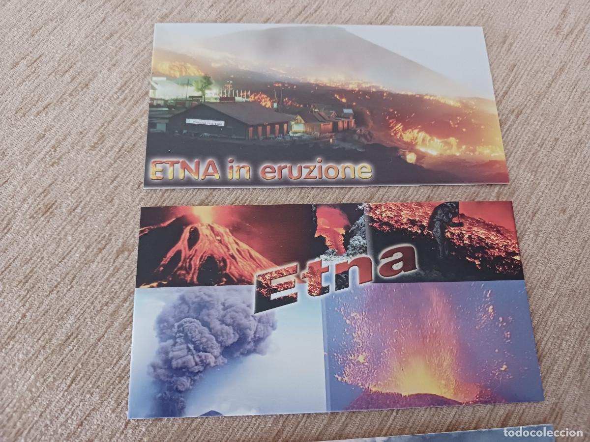 Postales: tres postales erupcion del volcan etna, sicilia