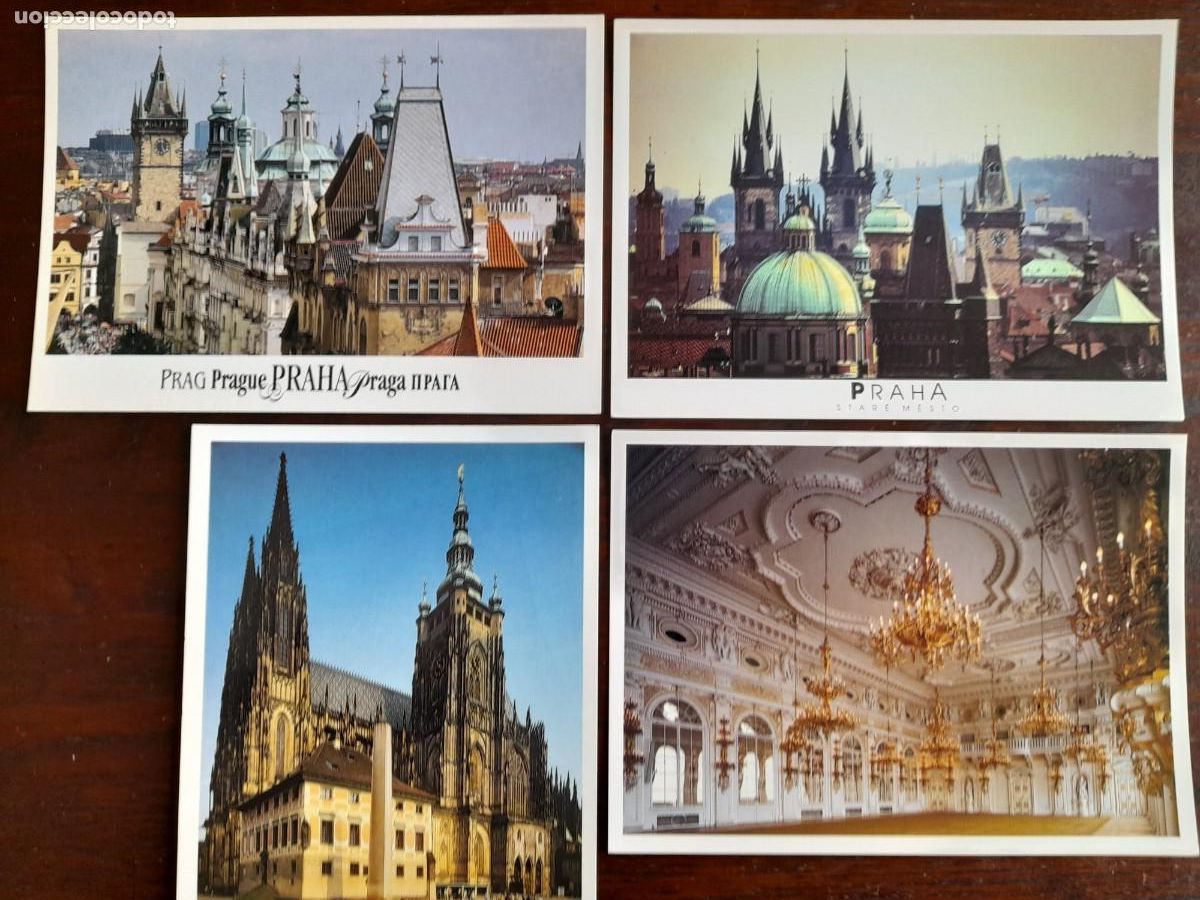 Cartes Postales: Una postal tejados de Praga, la ciudad de las 100 Torres Republica Checa 4 tarjetas a elegir