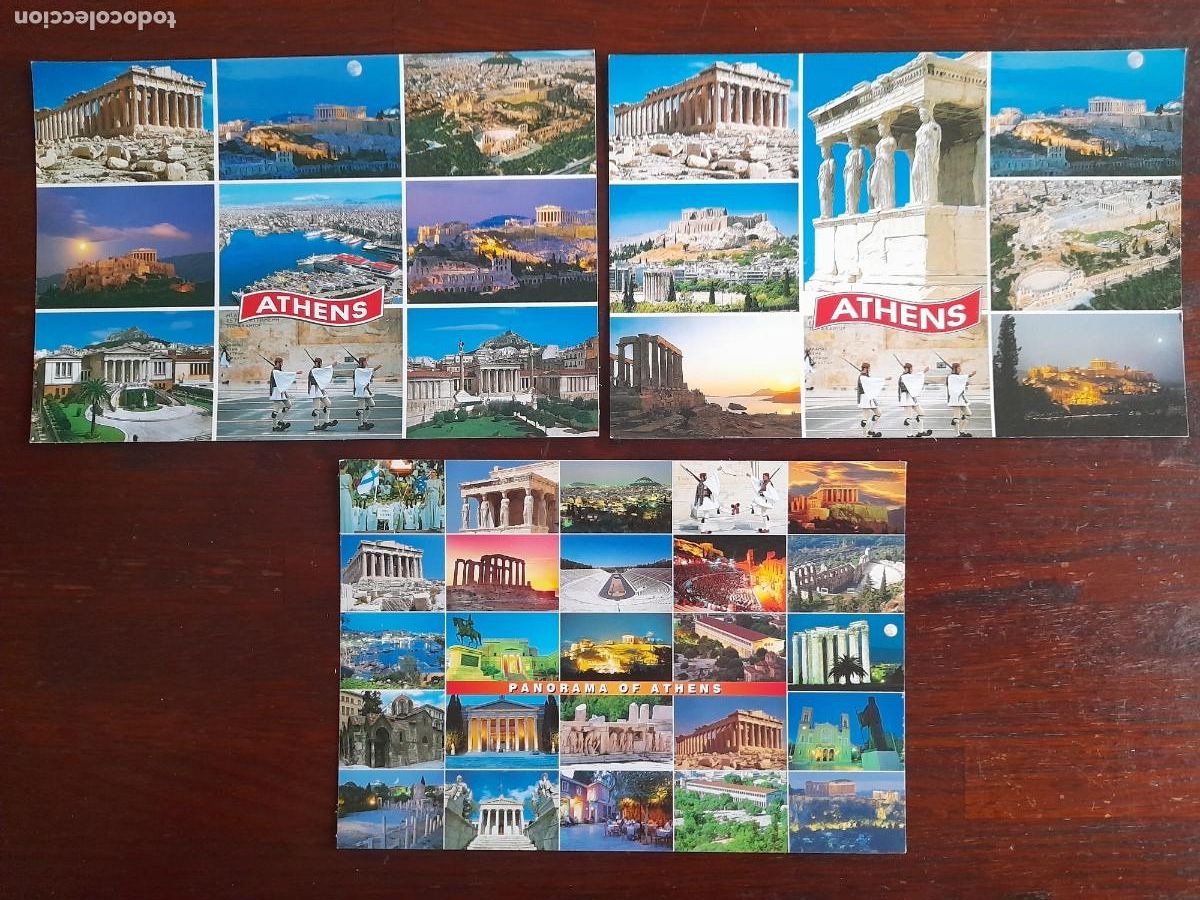 Postais: Una postal imagenes varias mconjuntos monumentales de Atenas en Grecia 3 tarjetas a elegir