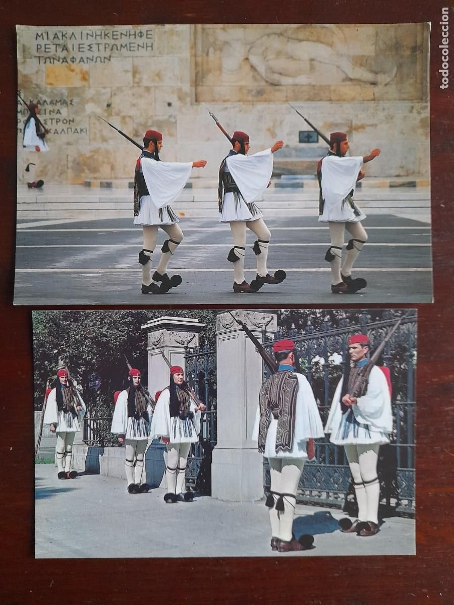 Cartes Postales: Una postal cambio de guardia Evzones parlamento Grecia, plaza sintagma Atenas 2 tarjetas a elegir