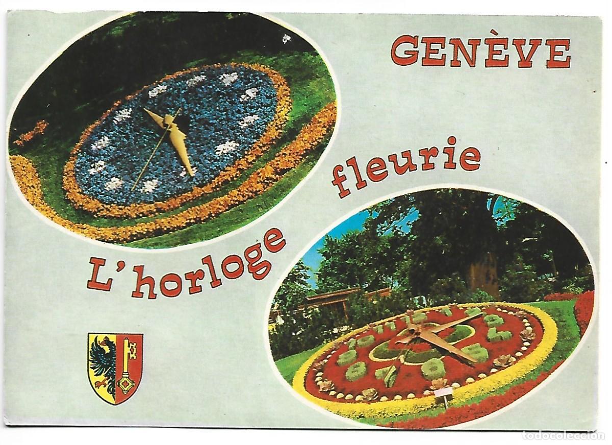 Postcards: L&acute;HORLOGE FLEURIE.- GENEVE / SUIZA