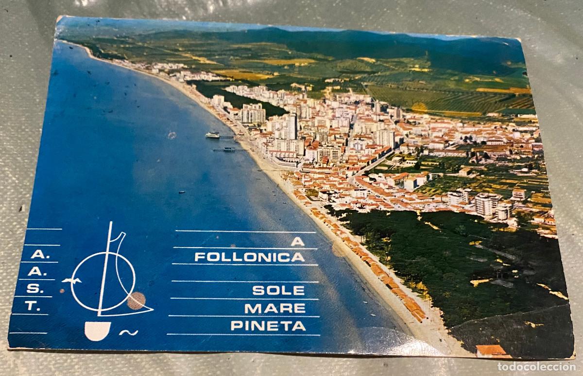 Postais: Postal de Follonica, Toscana, Italia. Circulada con sello y matasellos italiano y escrita. 1972.