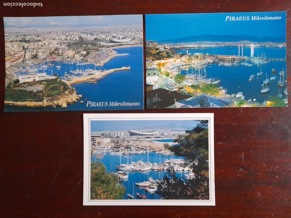 Cartes Postales: Una postal puerto frente litoral y ciudad del Piraeus o Pireo Atenas Gracia 3 tarjetas a elegir