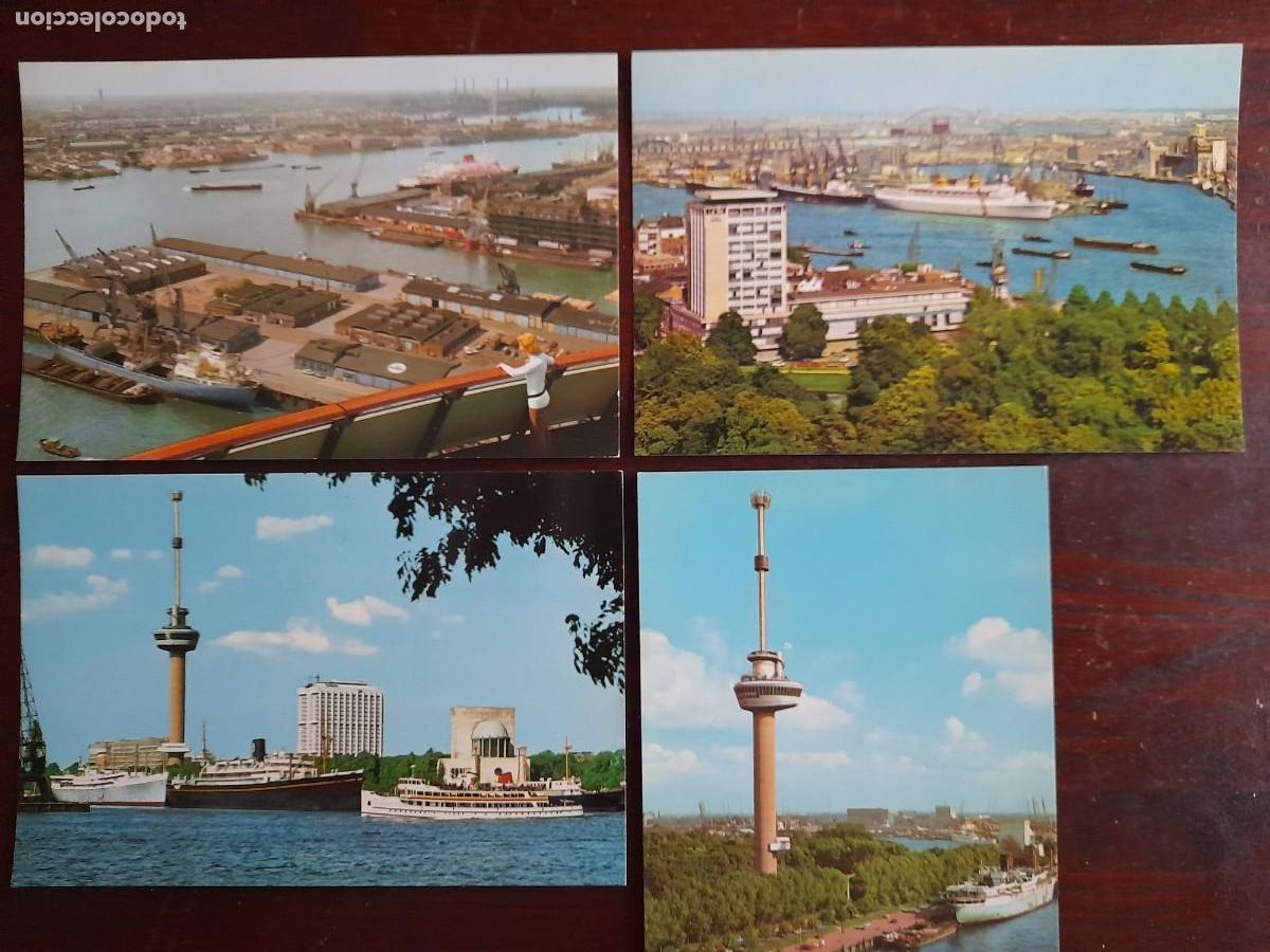 Cartes Postales: Una postal puerto de Roterdam y torre Euromast en Holanla Paises Bajos a&ntilde;os 70&acute;s 4 tarjetas a elegir