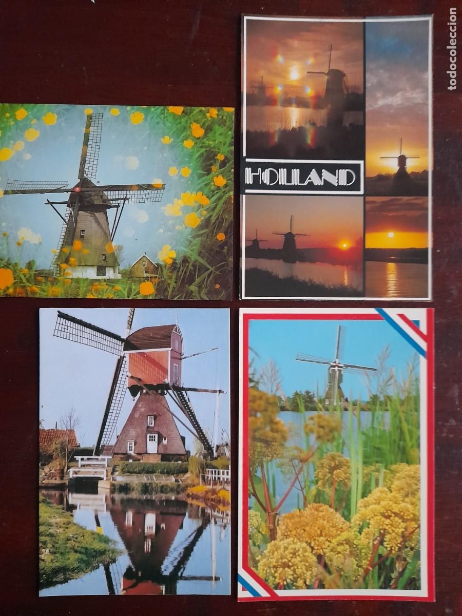Cartes Postales: Una postal vintage molino de viento en Werkendam a&ntilde;os 80&acute;s Pa&iacute;ses Bajos. 4 tarjetas a elegir