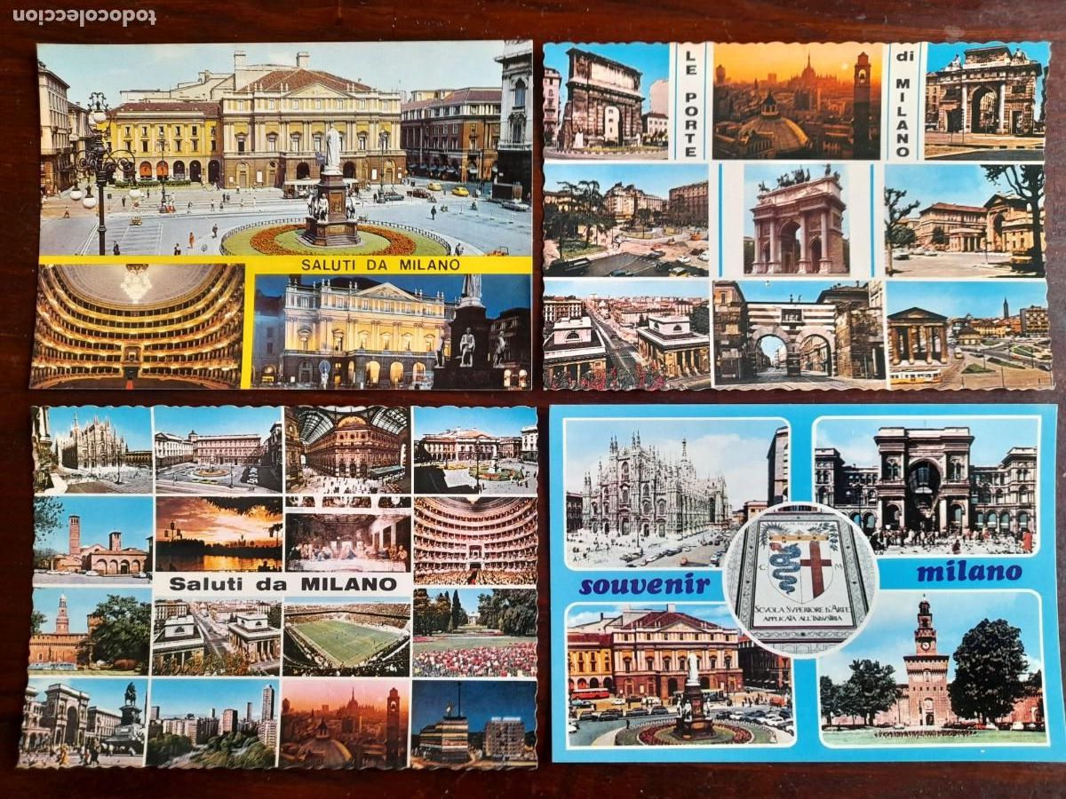 Cartes Postales: Una postal vintage vistas varias de Milan en Italia, a&ntilde;os 60-70&acute;s. 4 tarjetas a elegir