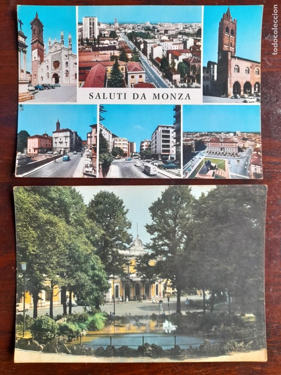 Cartes Postales: Una postal de Monza y Brianza catedral, estacion tren, en la Lombardia, Italia, 2 tarjetas a elegir