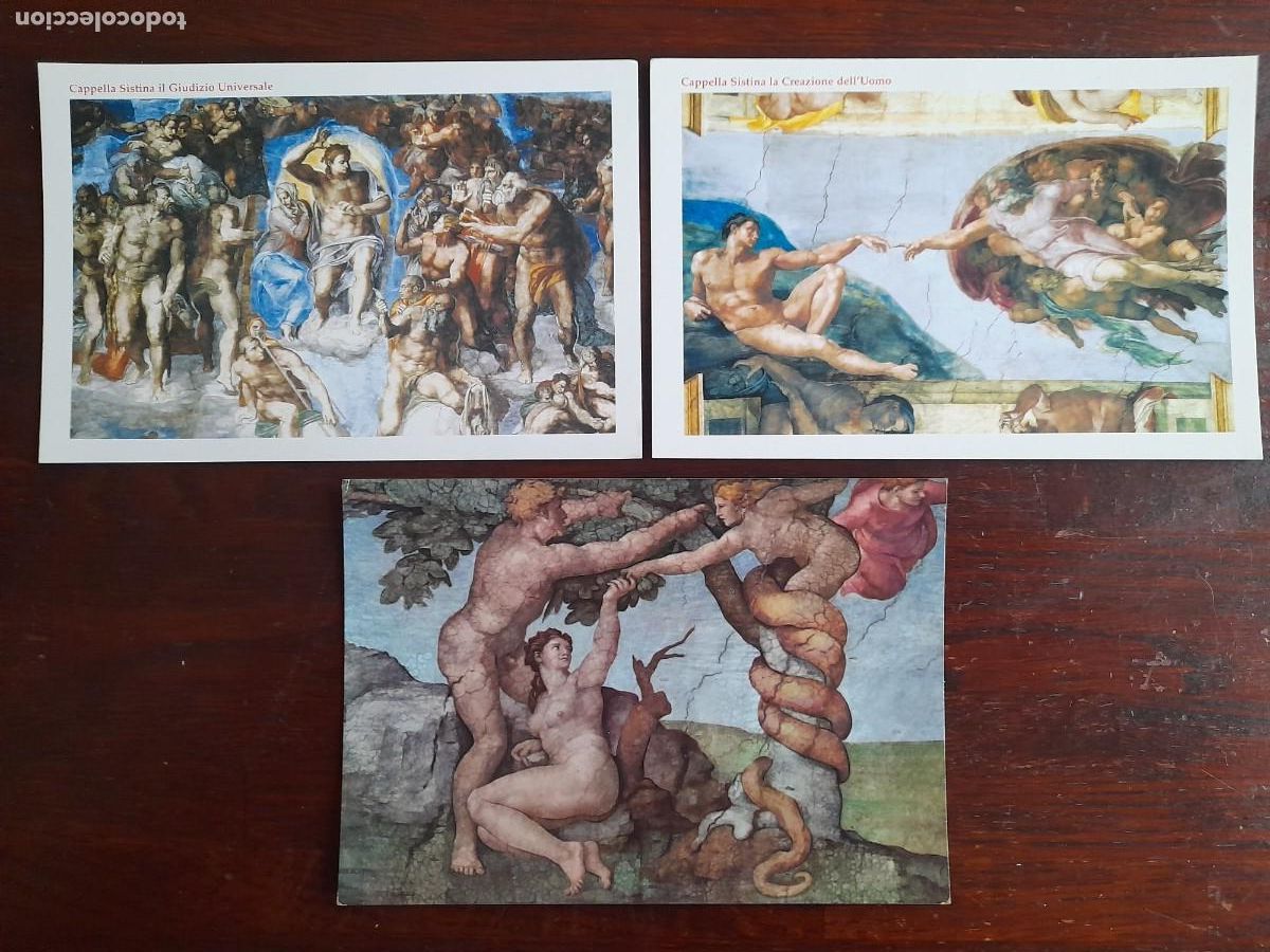 Cartes Postales: Una postal fresco capilla Sixtina El juico Final La creacion de Adan Vaticano 3 tarjetas a elegir