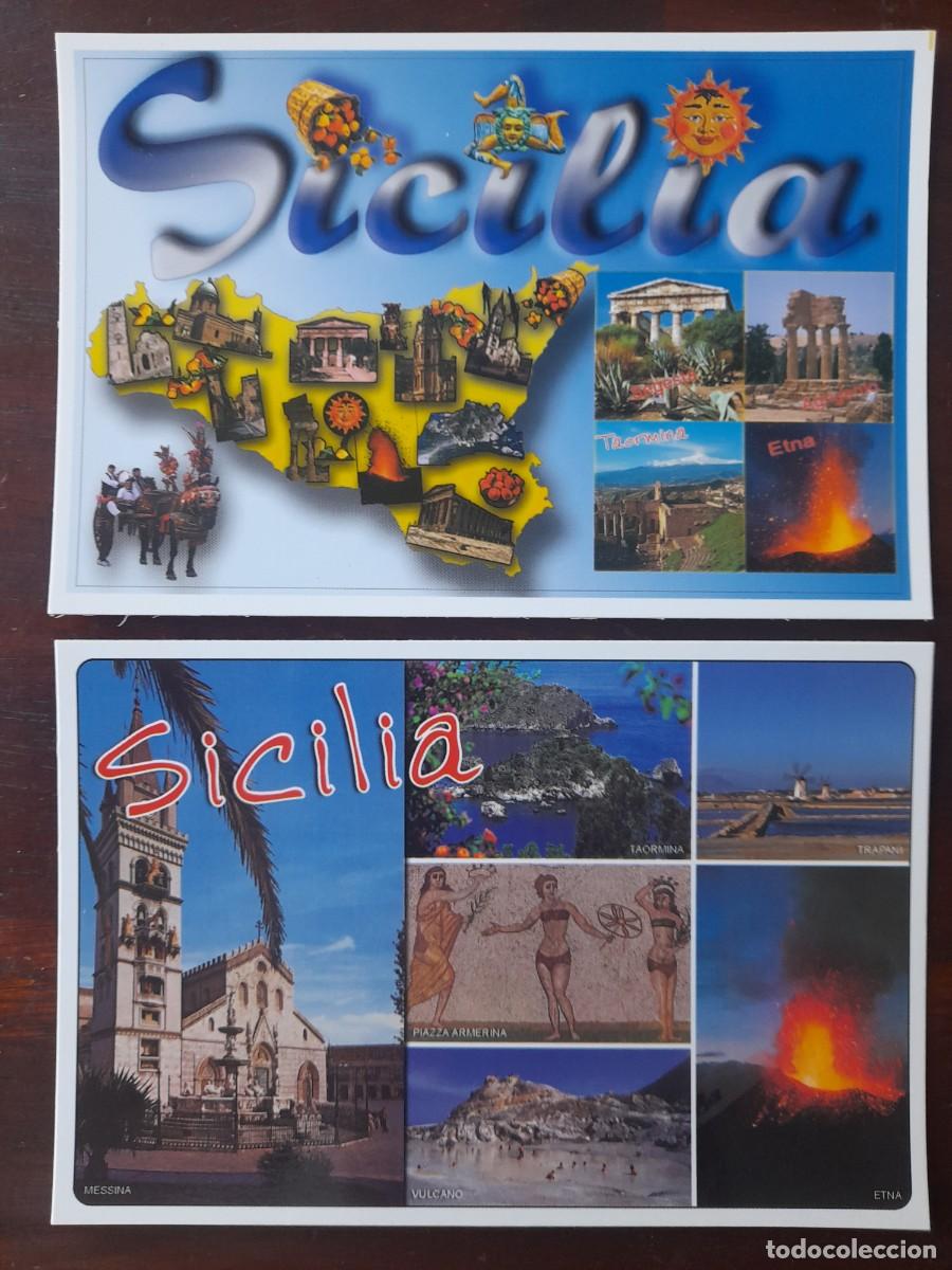 Cartes Postales: Una postal im&aacute;genes Sicilia Maravillosa, Messina, Taormina, Trapani, Italia 2 tarjetas a elegir