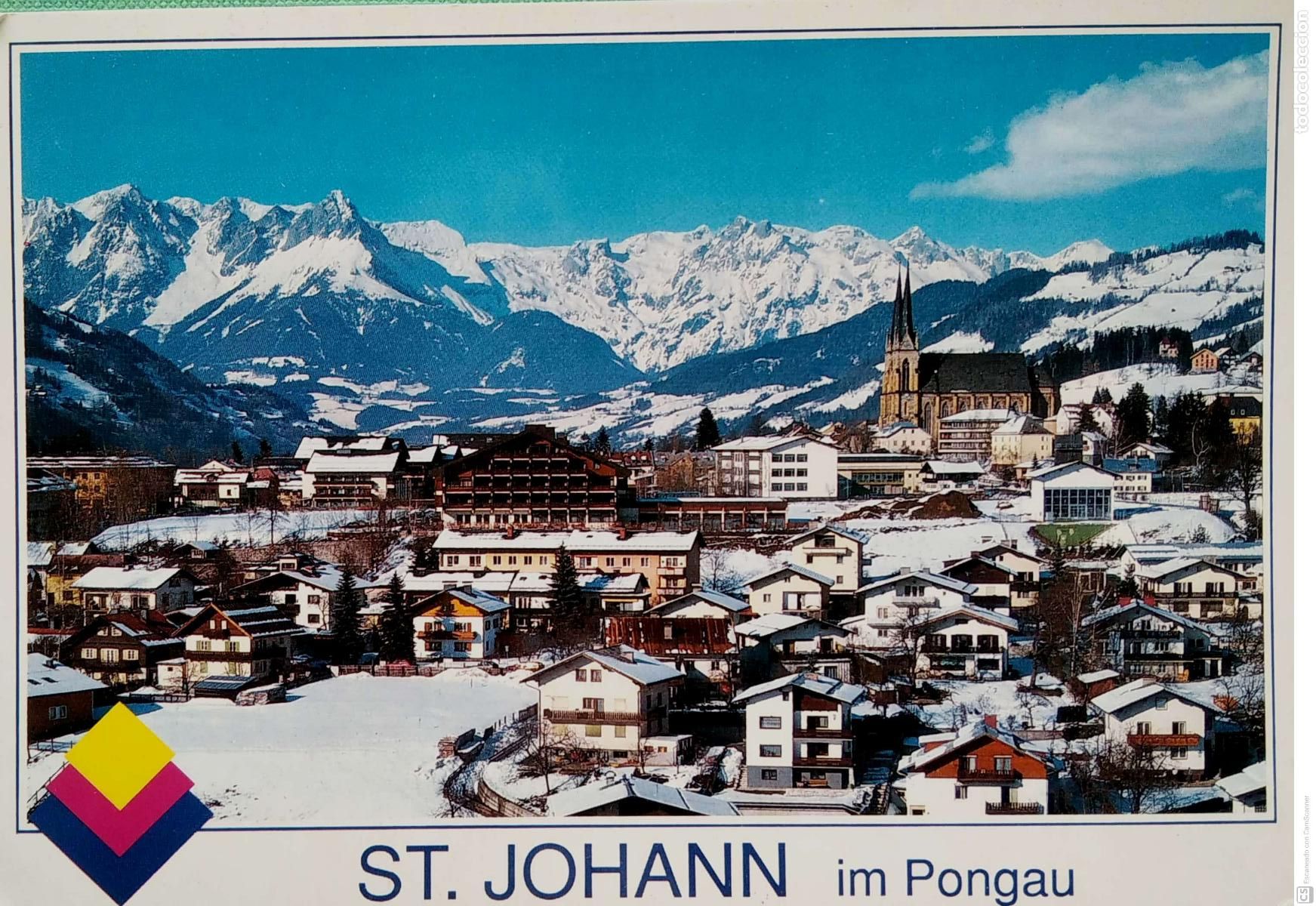 Postales: Sankt Johann im Pongau (Austria). Para&iacute;so del esqu&iacute;. Usada con sello. Color