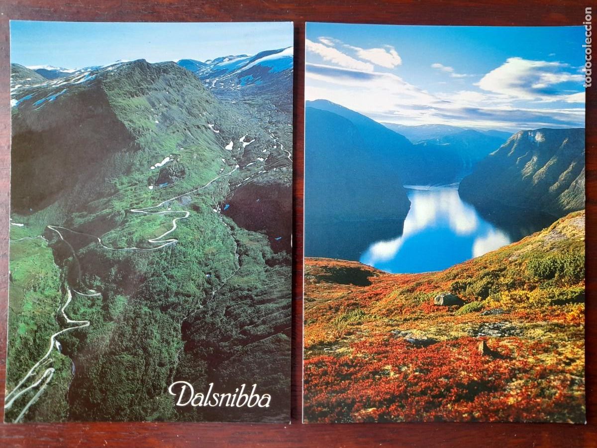Cartes Postales: Una postal fiordo de aurlandsfjord en Vestland,monta&ntilde;a Dalsnibba Stranda Noruega 2 tarjetas a elegir