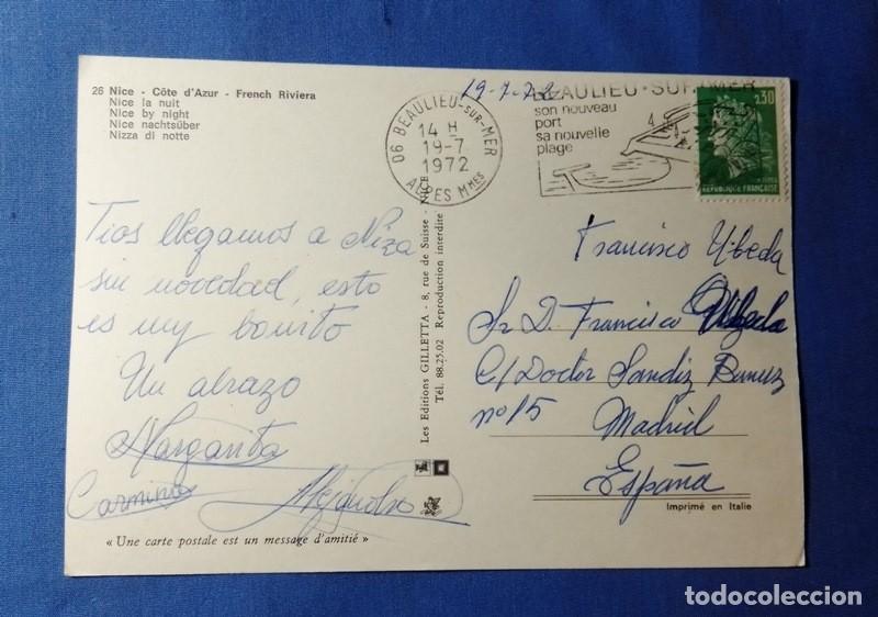 Postales: postal Francia Nice escrita y sello - Foto 2