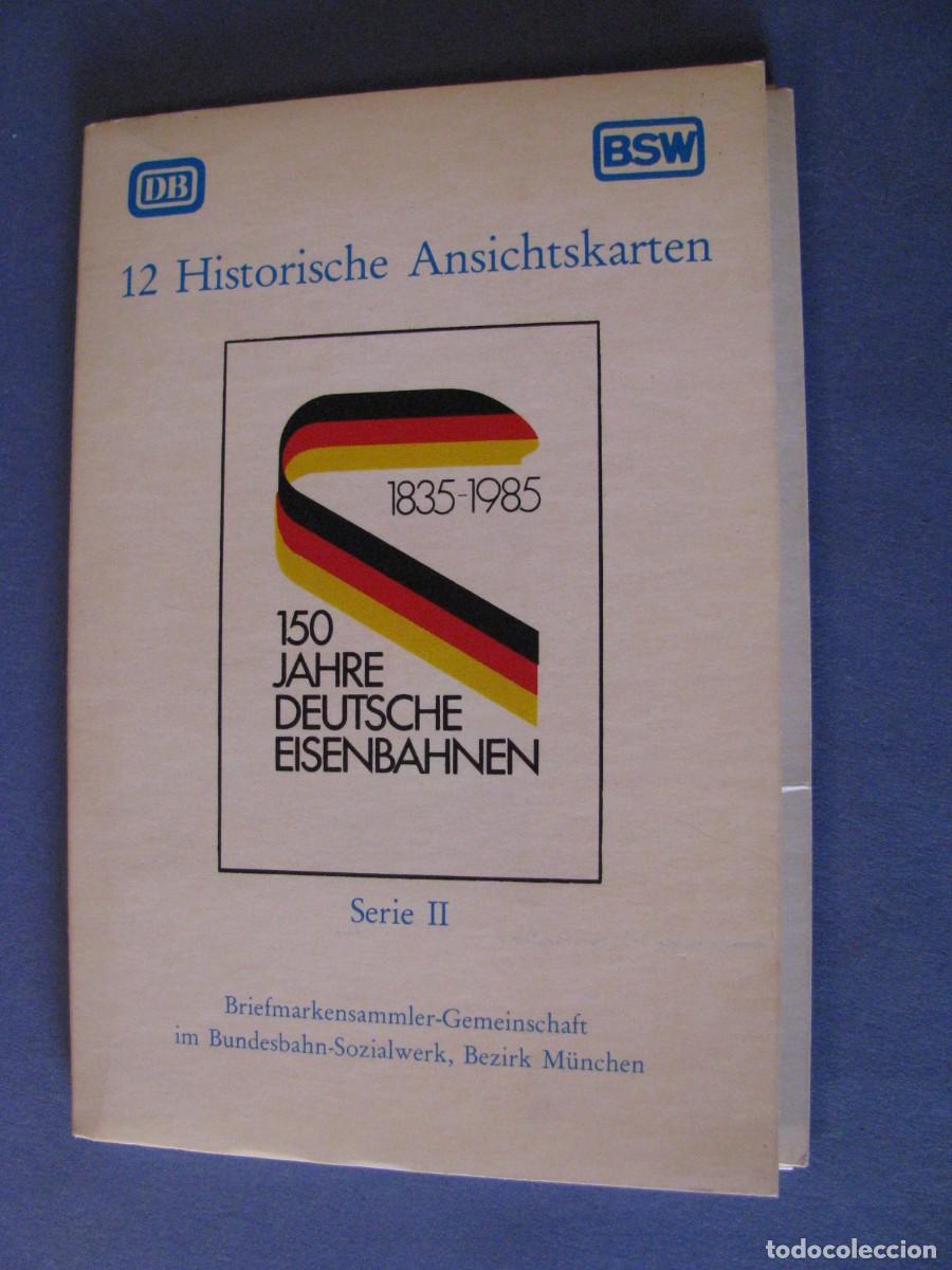 Postales: ESTUCHE CON 12 POSTALES DE FERROCARRILES ALEMANES. 150 JAHRE DEUTSCHE EISENBAHNEN. 1985.