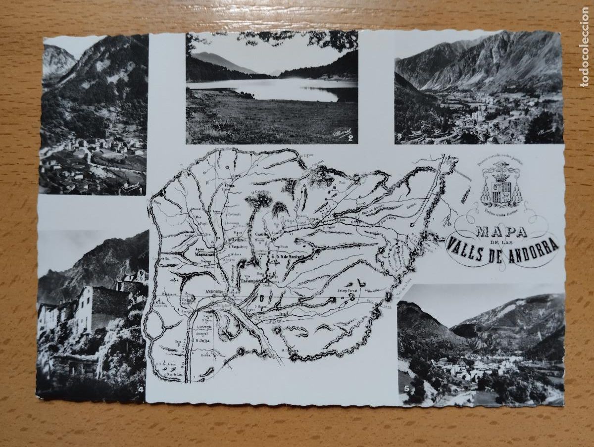 Postales: ANDORRA - VALLS D 'ANDORRA , MAPA DE LAS VALLS DE ANDORRA EDC. VALENTI CLAVEROL N&ordm; 1150