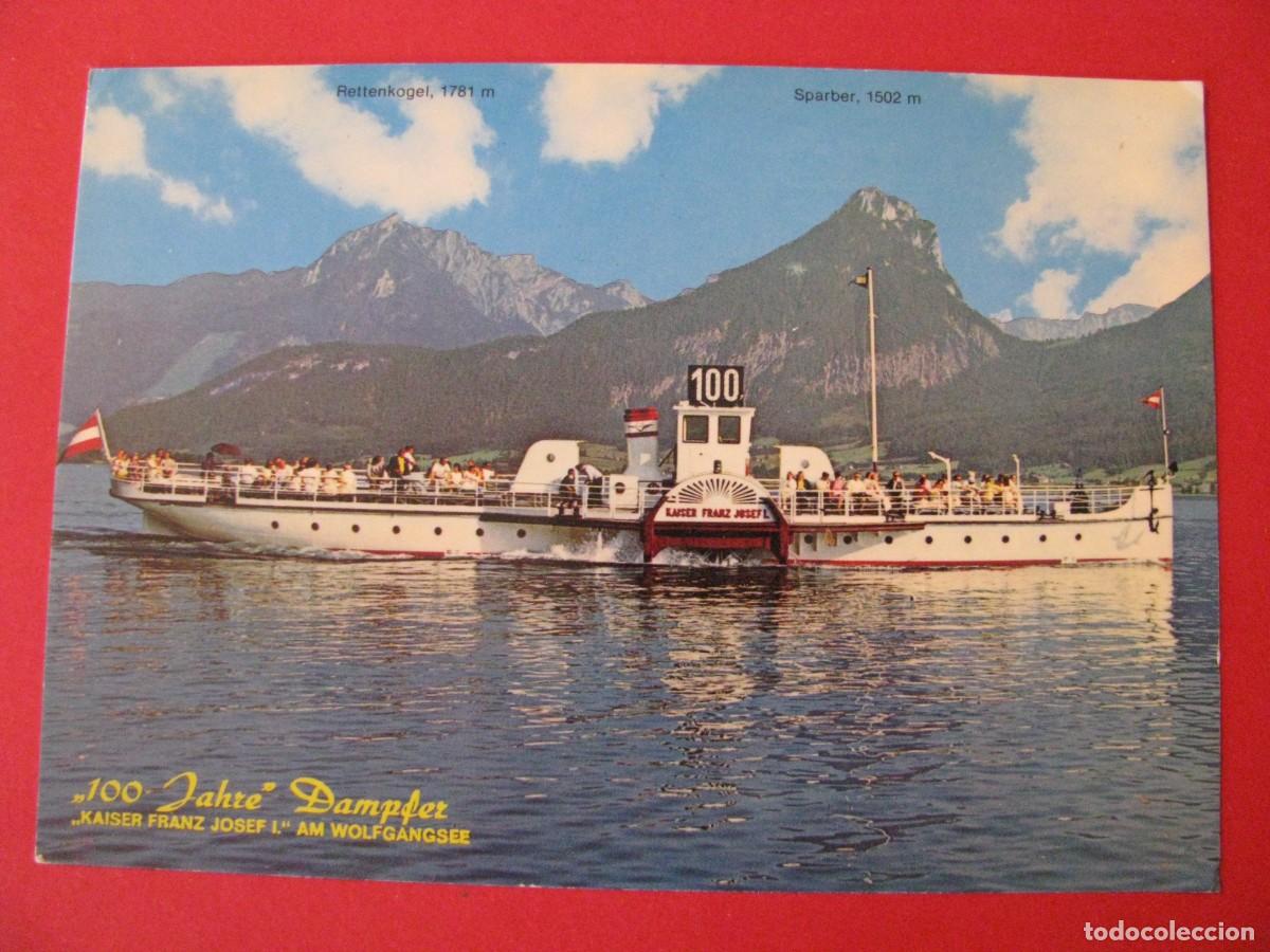Postales: POSTAL DE AUSTRIA. BARCO DE VAPOR, DAMPFER KAISER FRANZ JOSEF. WOLFGANGSEE.