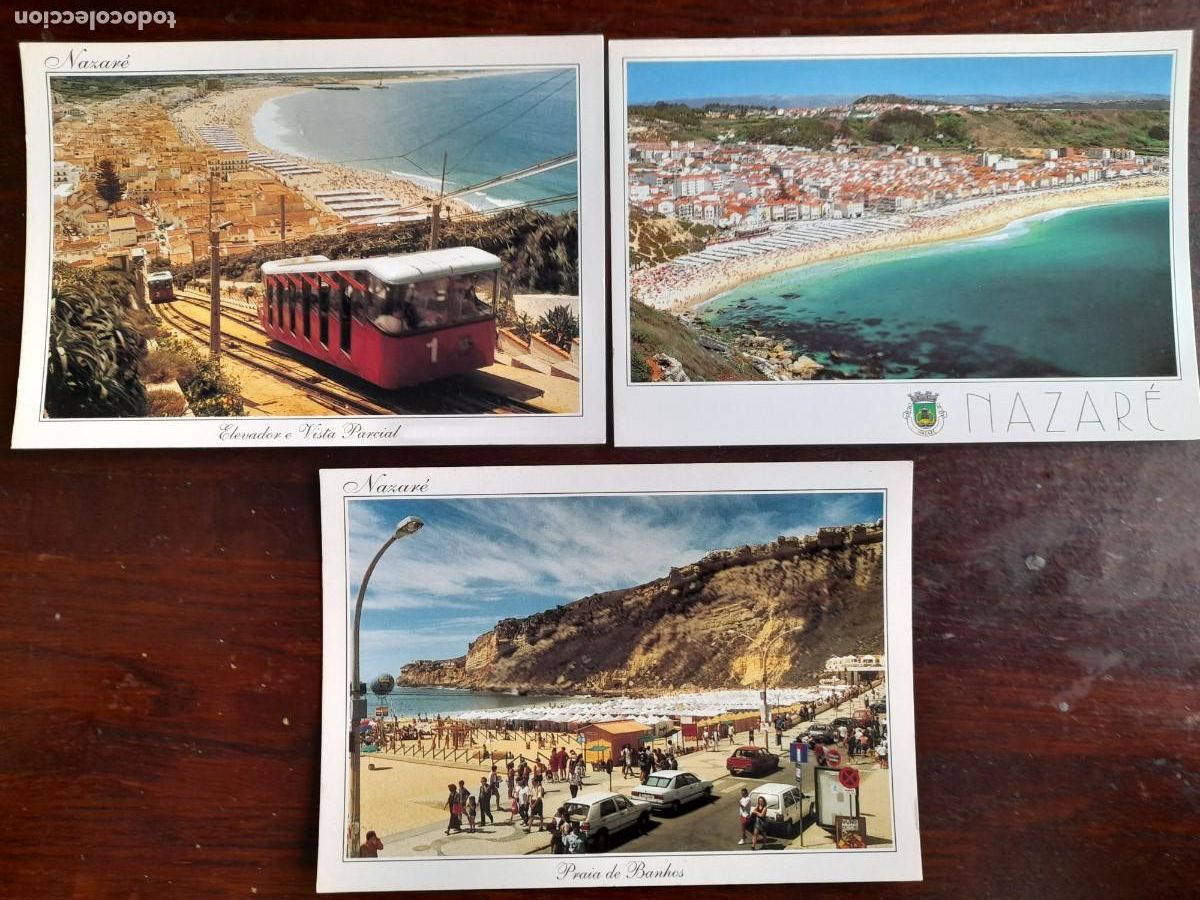 Cartes Postales: Una postal playas costa de plata, funicular elevador de Nazare Portugal 3 tarjetas a elegir