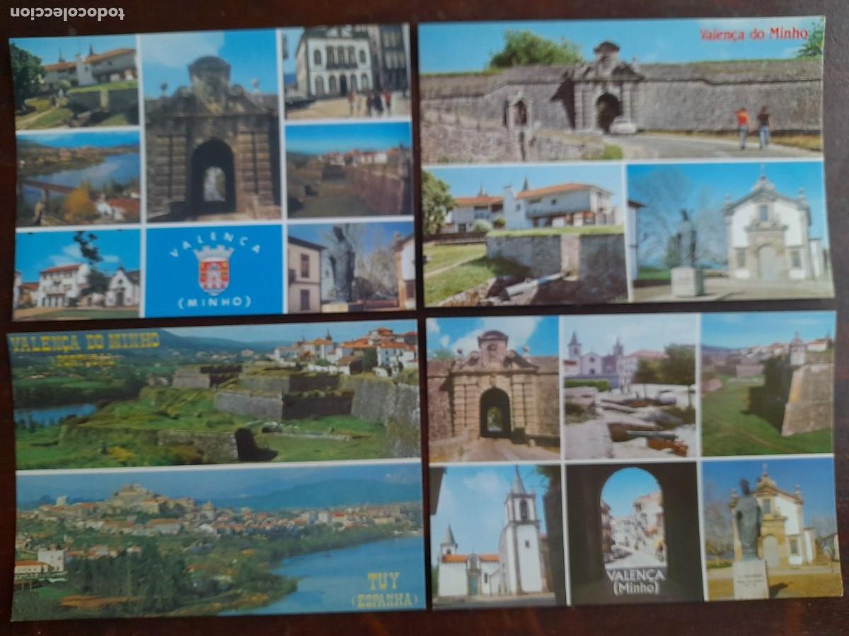 Cartes Postales: Una postal fortaleza y ciudad Valen&ccedil;a do Minho, Bajo Mi&ntilde;o, panoramica de Tuy 4 tarjetas a elegir
