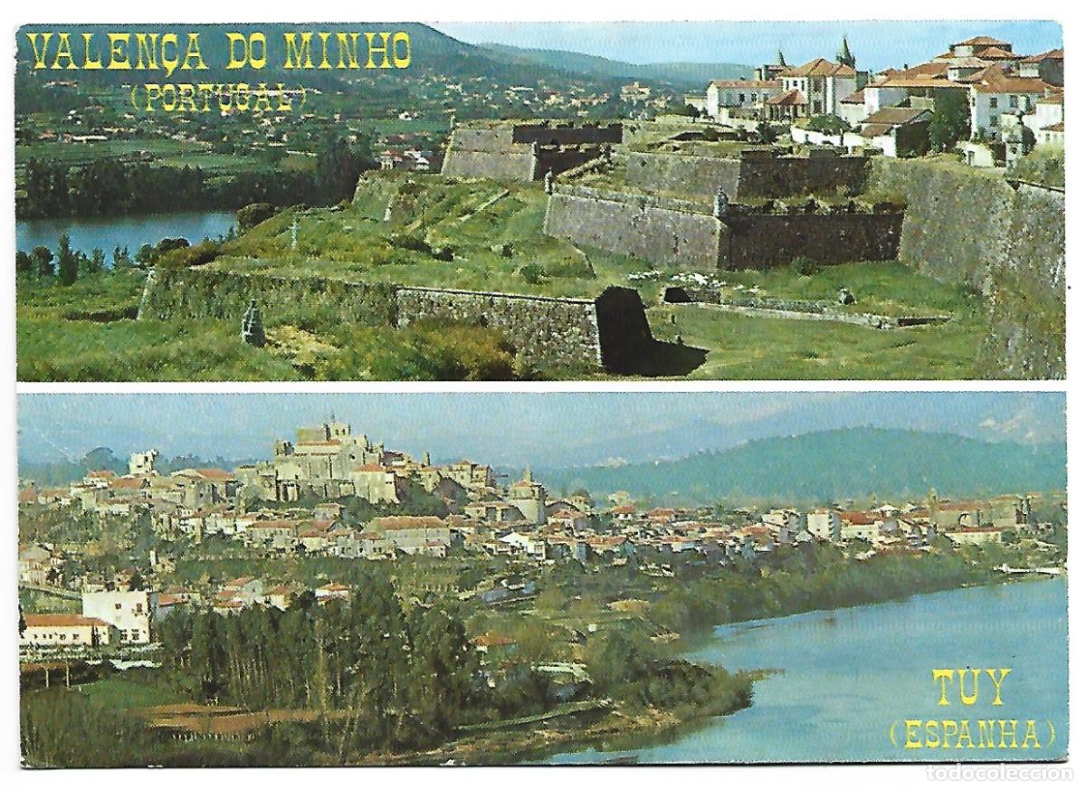 Postkarten: PANORAMA LUSO-GALAICO UN ASPECTO DE VALEN&Ccedil;A DO MI&Ntilde;O -VISTA PARCIAL DA VELHA CIDADE DE TUY.- PORTUGAL