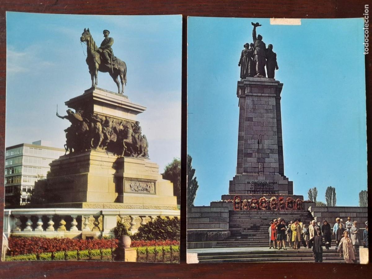 Postcards: Una postal estatua al Zar liberador en Sofia Bulgaria periodo CCCP en la URSS 2 tarjetas a elegir