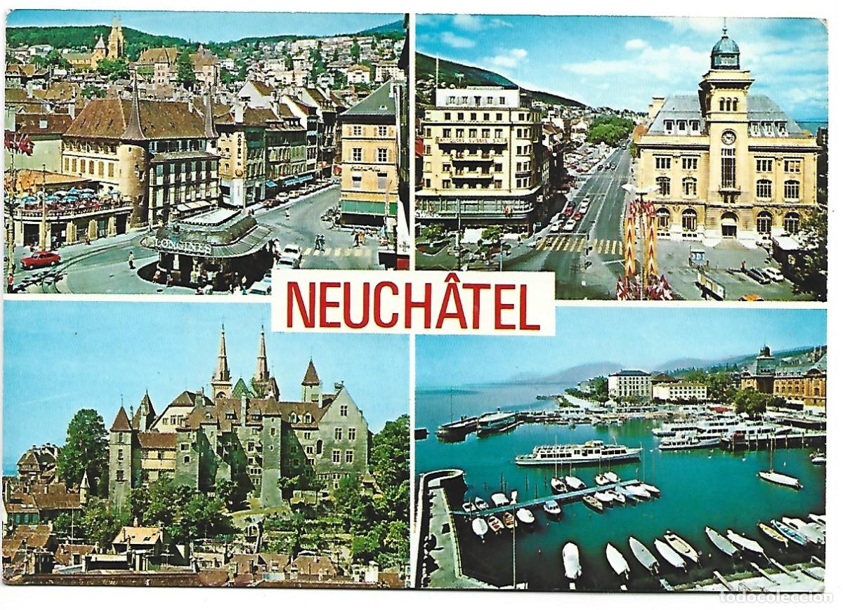 Cartoline: 4 VISTAS DE NEUCHATEL.- SUIZA
