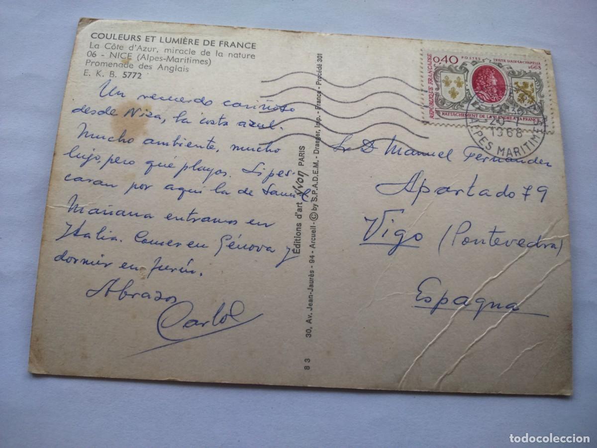 Postales: POSTAL -- NICE -- FRANCIA -- USADA -- - Foto 2