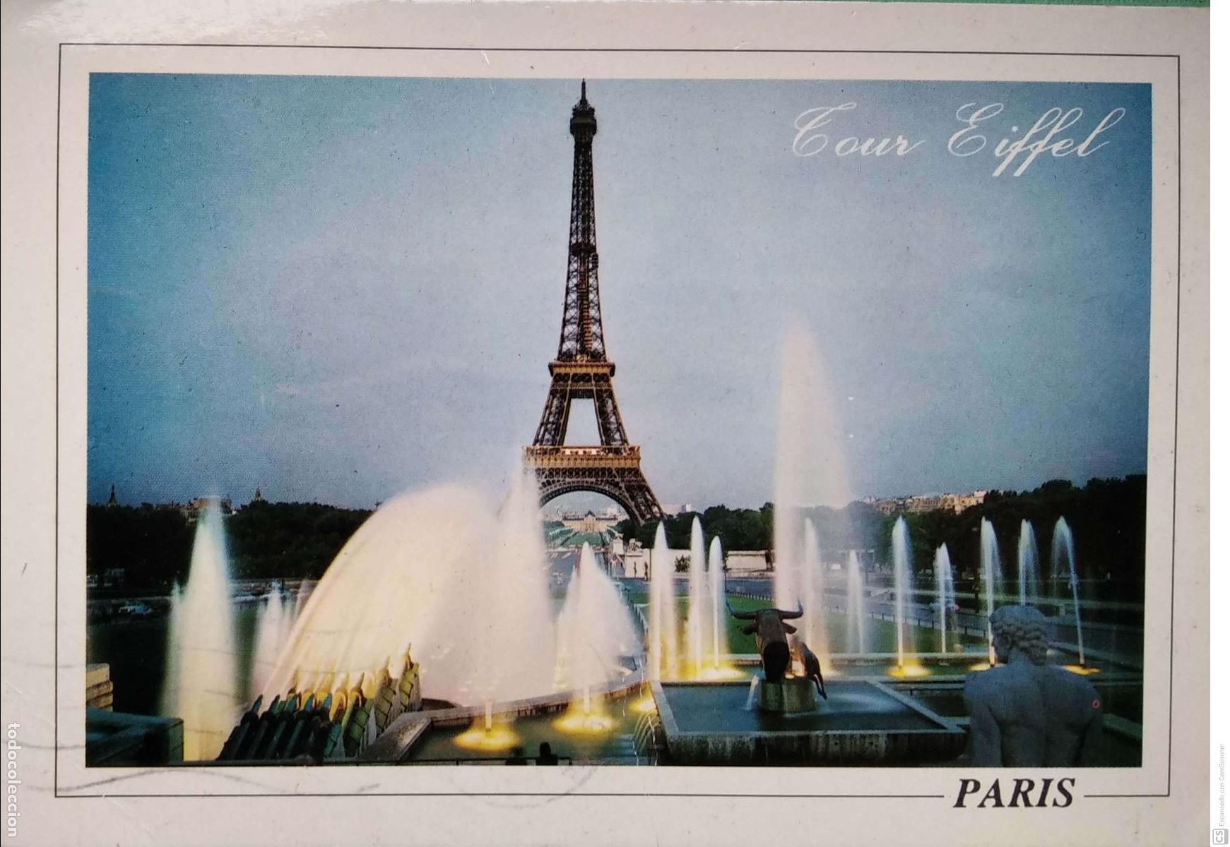 Postales: Par&iacute;s. La Torre Eiffel. Usada con sello. Color - Foto 1