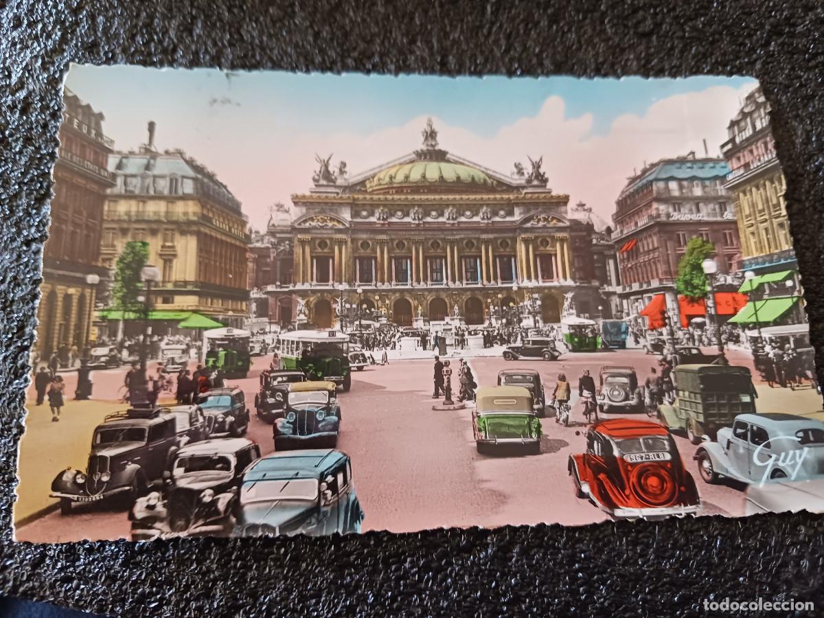 Cartes Postales: 4014 PARIS LA PLACE ET LE THEATRE DE L'OPERA. ed, le conte, coloreada, circulada 1958