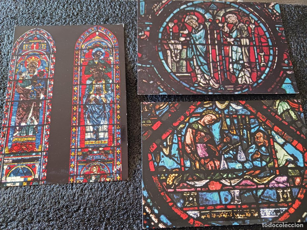 Cartes Postales: 3 postales cathedrale de chartres, vidrieras, ed,houvet e yvon