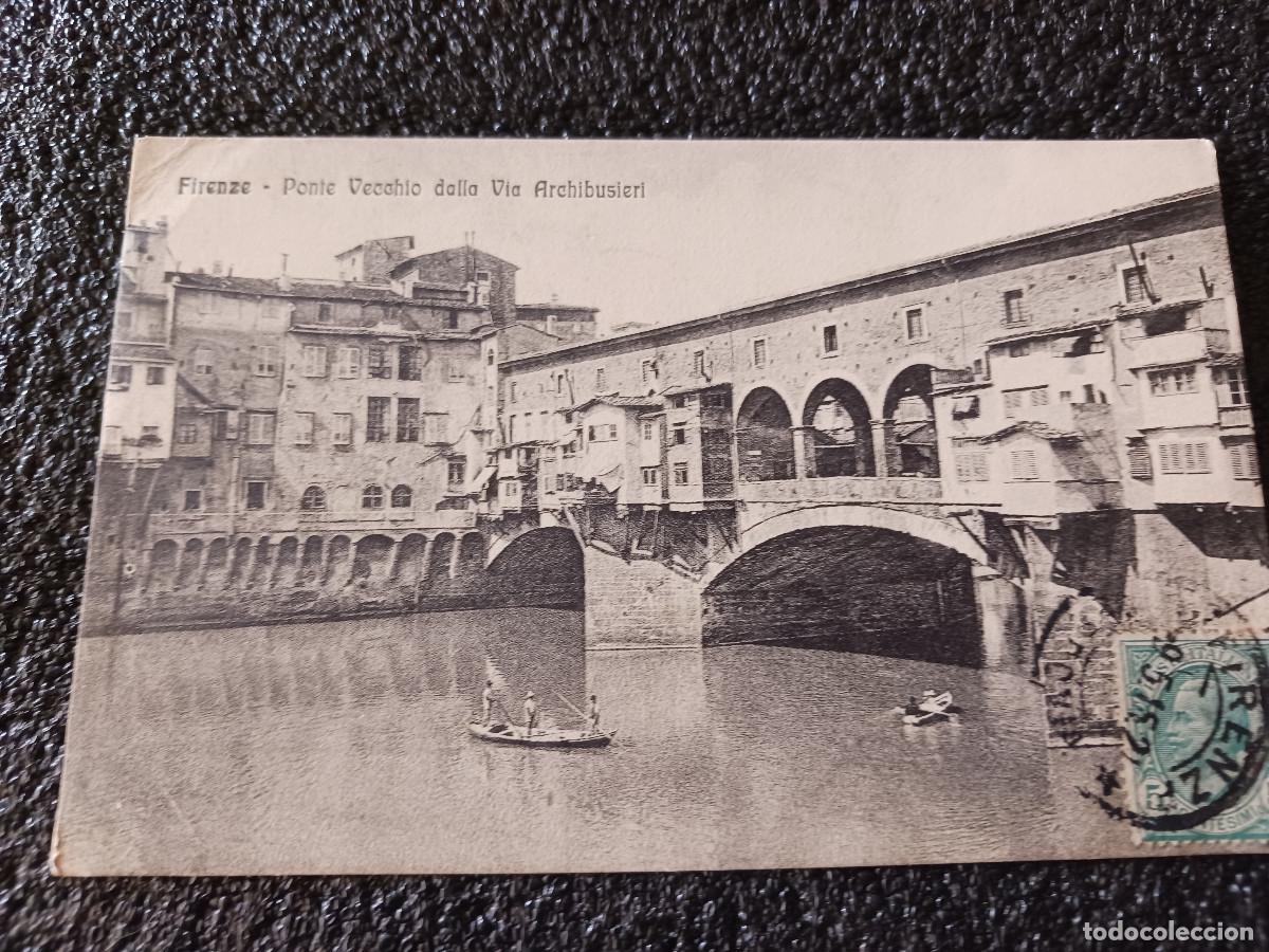 Postales: firenze, ponte vecchio, circulada 1916, prof. guido vimercati - Foto 1